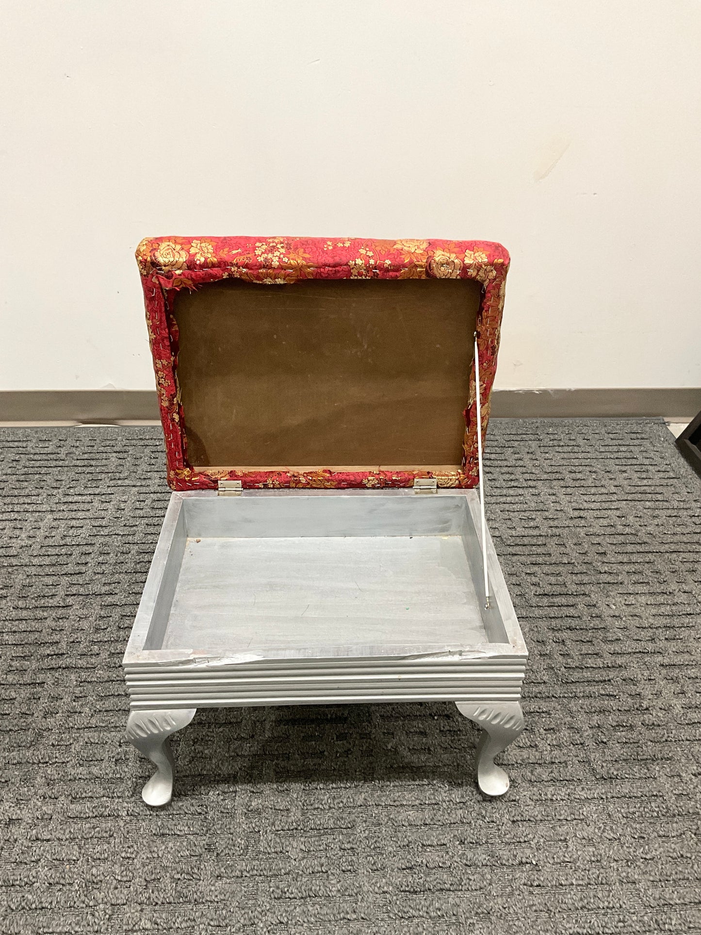 Silver Foot Stool (Gently Used) 22”X17”X14”